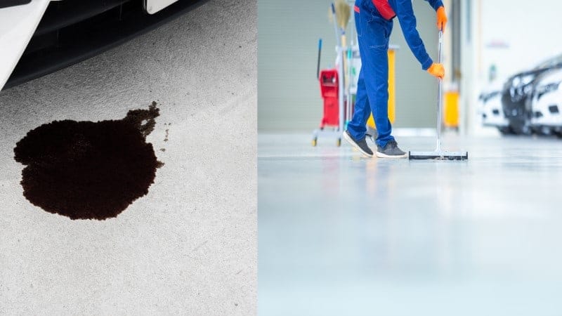 如何清除车库地板上的旧油渍