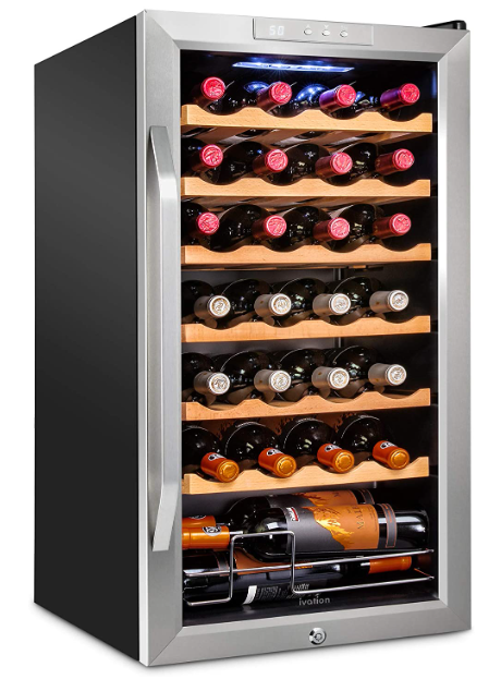 Ivation 28瓶压缩机葡萄酒冷却器冰箱